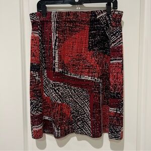 NIC+ZOE Red and Black Pencil Skirt for Night Out